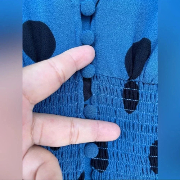 REFORMATION Alani Blue Polka-Dot Dress size 6 - Picture 6 of 13